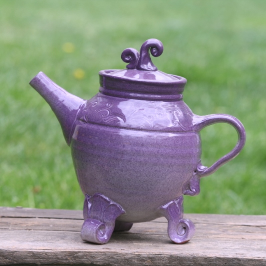 Purple Pottery Teapot