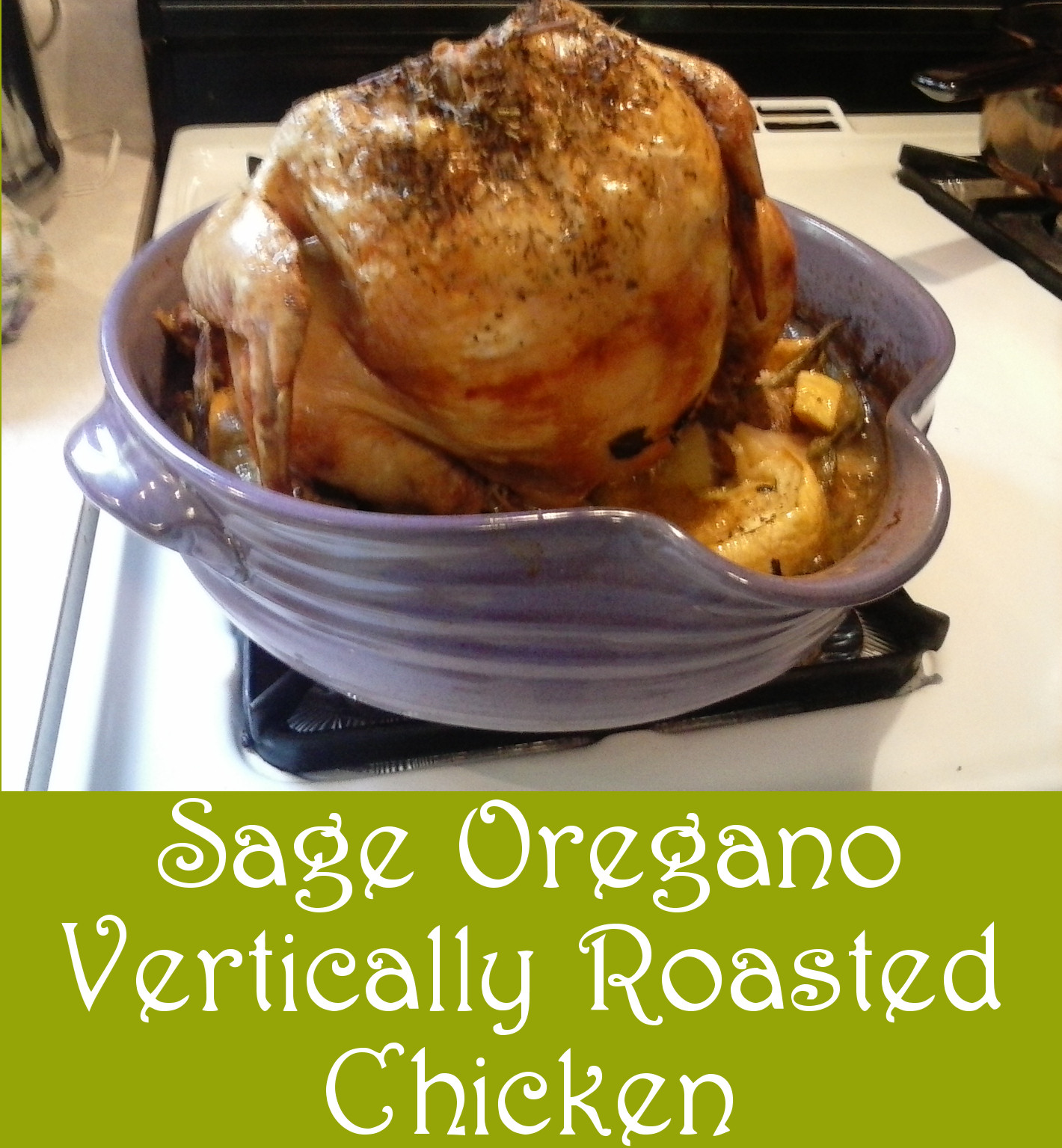 Vertical Roaster Sage Chicken with Veggies