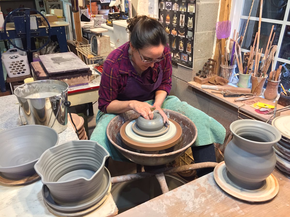 Making handmade pottery