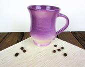 Purple pottery coffee mug ceramic tea coffee cup hand thrown wheel thrown ready to ship